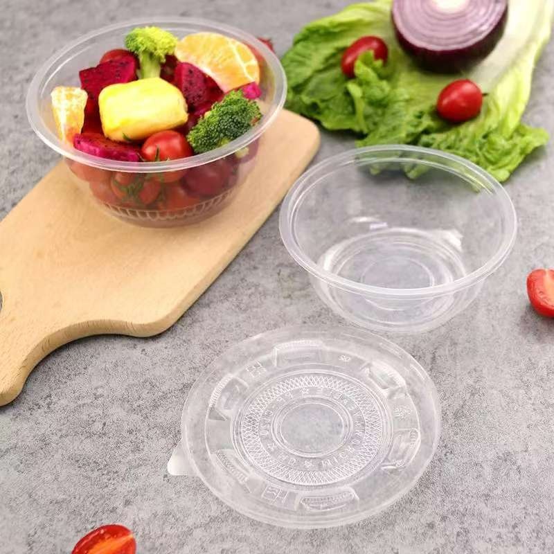 Disposable plastic bowls for tofu pudding, ice jelly, transparent and thickened, suitable for takeout, picnics, street vendors, and festive occasions; round soup bowls