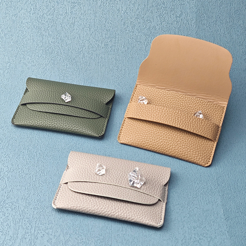 スポット新ミニ手作り PU ピックアップバッグ小銭入れ高品質ライチパターン名刺バッグポータブル銀行カードバッグ|undefined