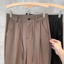 新款休闲西裤男款秋季潮流时尚百搭显瘦垂感抽绳直筒阔腿西装长裤