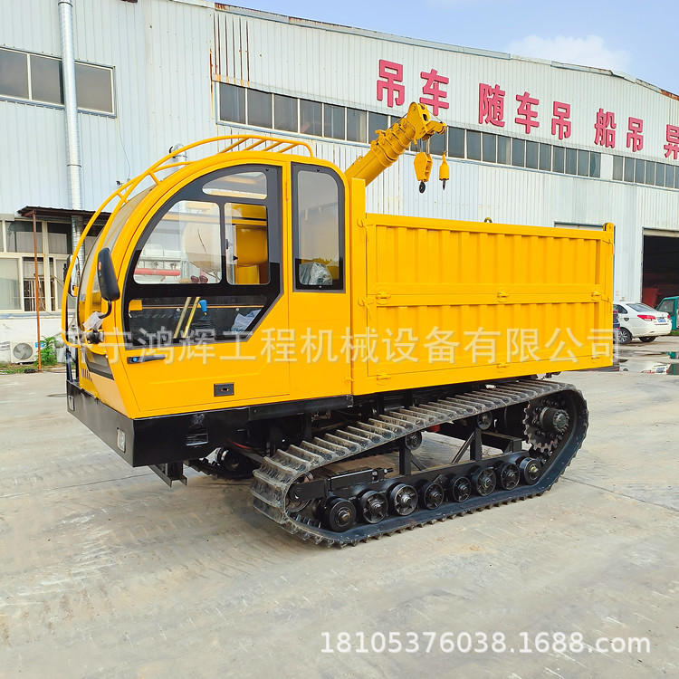 一台批发爬山虎履带自卸车 8吨土石方全地形运输车 45°爬坡畅行