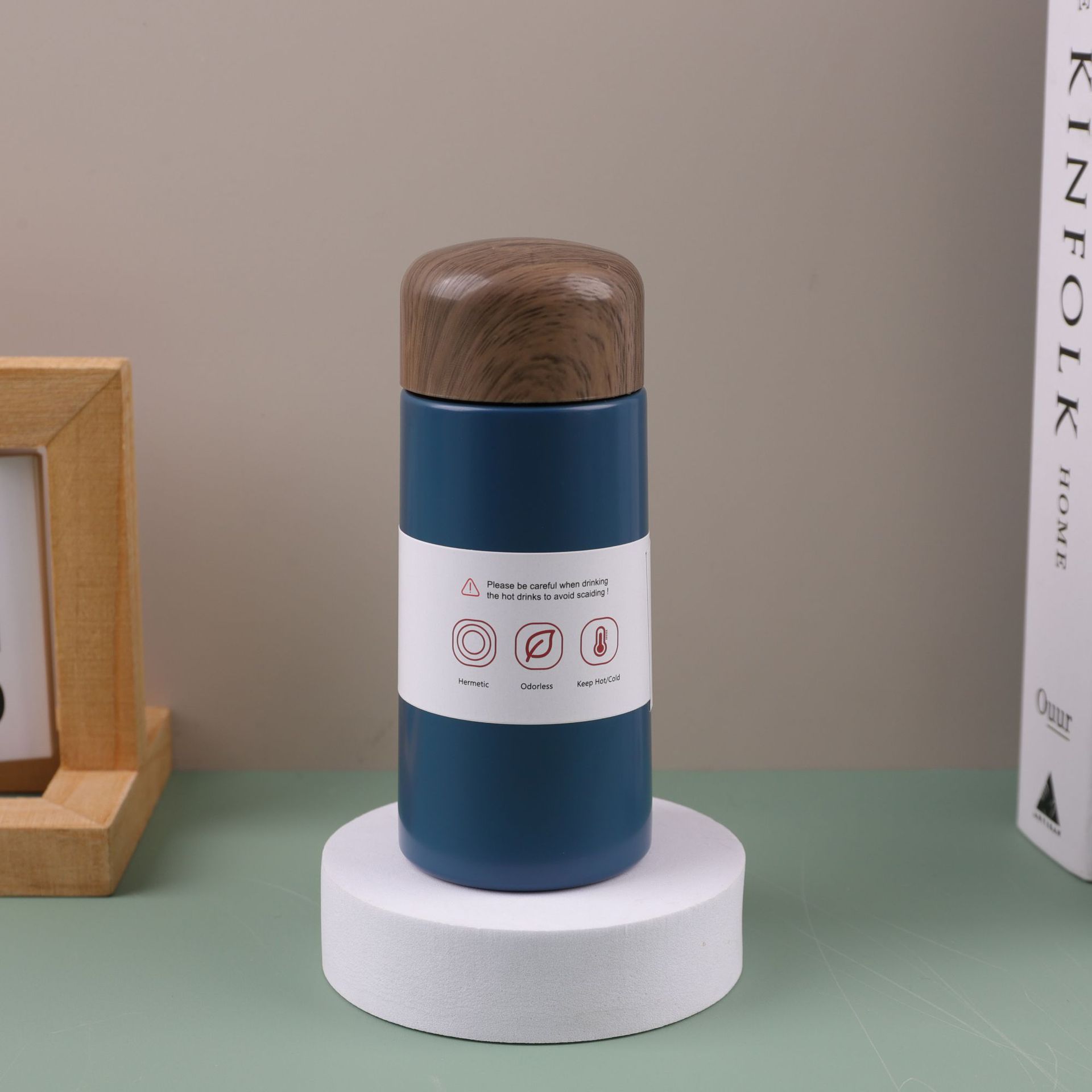 304 acero inoxidable mini taza de madera japonesa simple creativa taza de bolsillo portátil encantadora taza de regalo