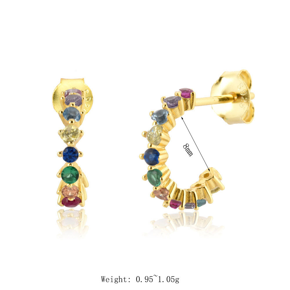 2g Weight 0.05µm-0.08µm Gold Plating Thickness Electroplating Gold Plating Process 925 Sterling Silver Ear Needle Material 18K Real Gold Plated, Platinum Plated Plating Material Zircon Inlay Material Ear Studs Classification 1 Pair Quantity Daily Occasion 925 Sterling Silver Material C Shape Pattern Women's Gender Simple Style, Classic Style Style Plating, Inlay Craft 1 Pair 925 Sterling Silver Zircon C Shape Ear Studs 1