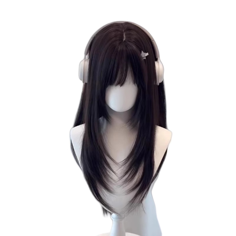 Koni parukas [nukk] Naiste kõrgetasemeline anime Lolita pikkade sirgete juustega igapäevane realistlik parukas