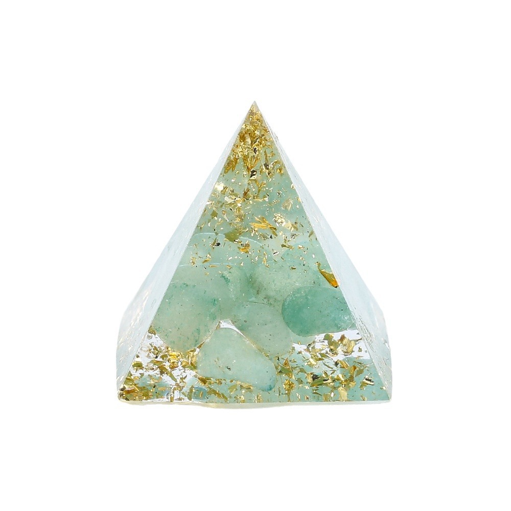 1个水晶碎石摆件金字塔三角形环氧树脂滴胶桌面小摆件节日礼物3cm