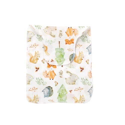 Muslin baby antibacterial gauze printed pad back type A sweat-absorbent towel for children kindergarten baby bamboo cotton sweat-absorbent towel