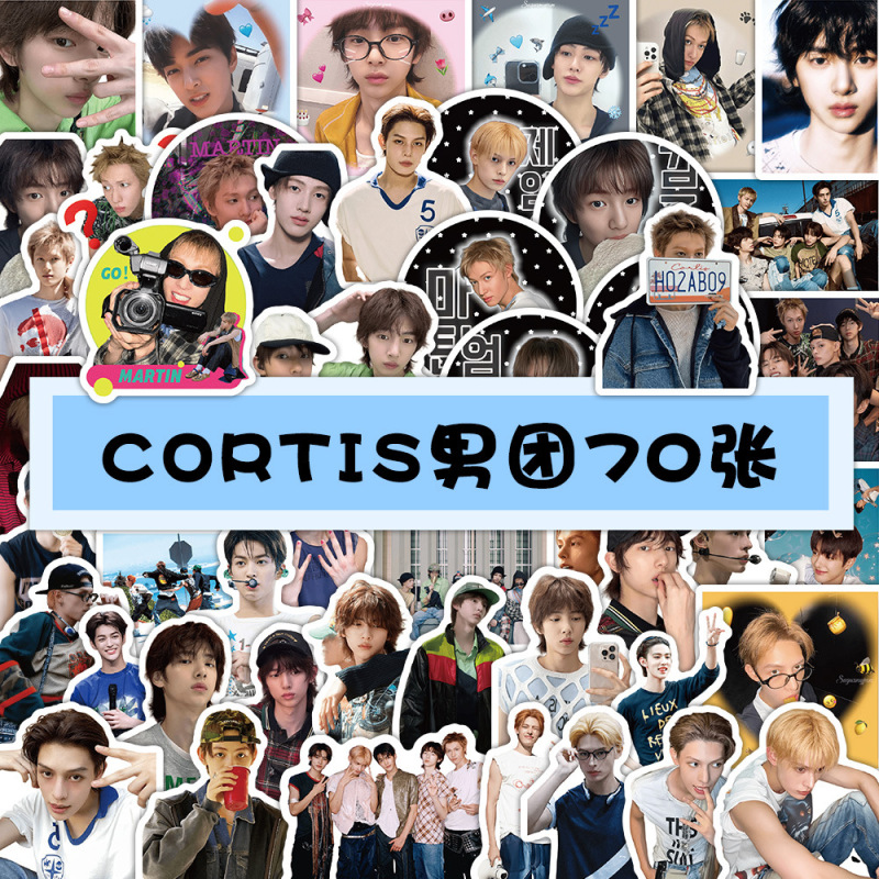 韩系K-POP 70张CORTIS男团贴纸赵雨凡 马丁 金主训 严成玹 安乾镐|undefined