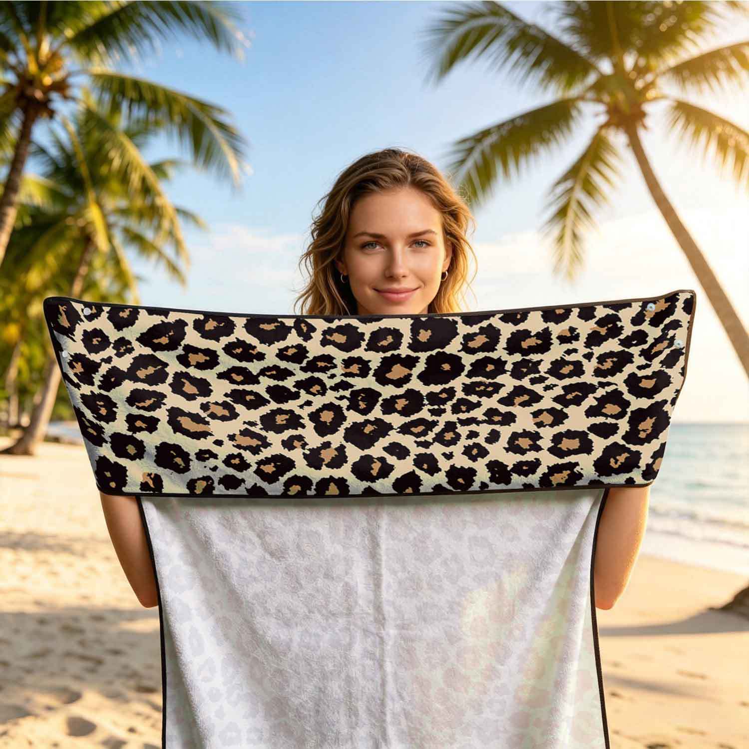 2-piece dual-use car seat cover, ultra-fine fiber, can be used as a beach towel, printed car protective seat cover 13