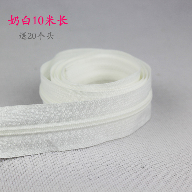 Bolsa DIY accesorios de tela ropa cremallera tirón cabeza accesorios de cuero N ° 5 color largo nylon sola cabeza doble cabeza