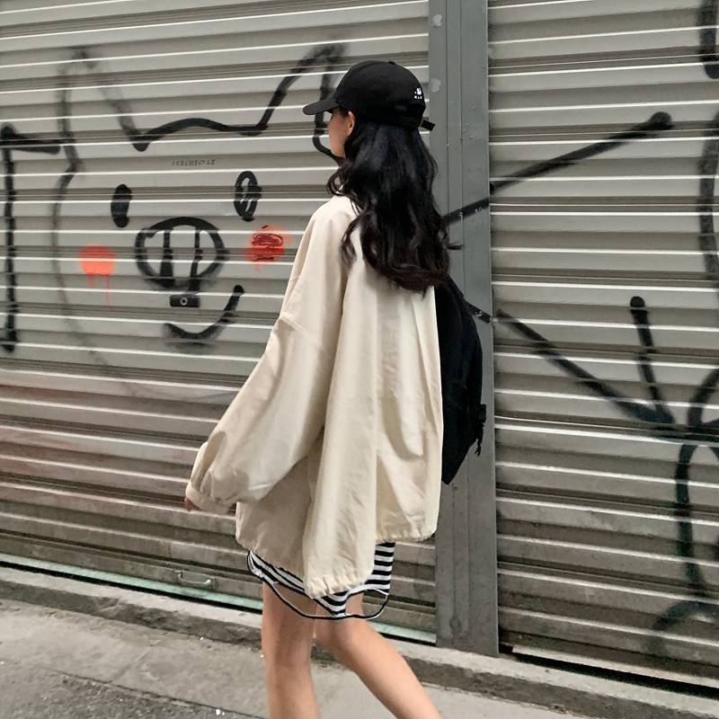夏の新型hiphop学生日焼け止め服女性紫外線防止ins超火爆発街復古アメリカコートbf