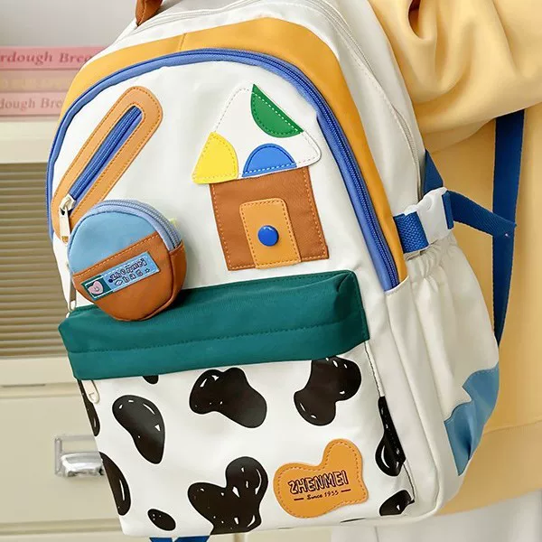 High quality backpack, capacious cute school bag, for secondary school, for students