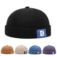 帽子男女无檐灯芯绒地主帽子秋冬街头潮搭保暖圆顶个性瓜皮帽冷帽