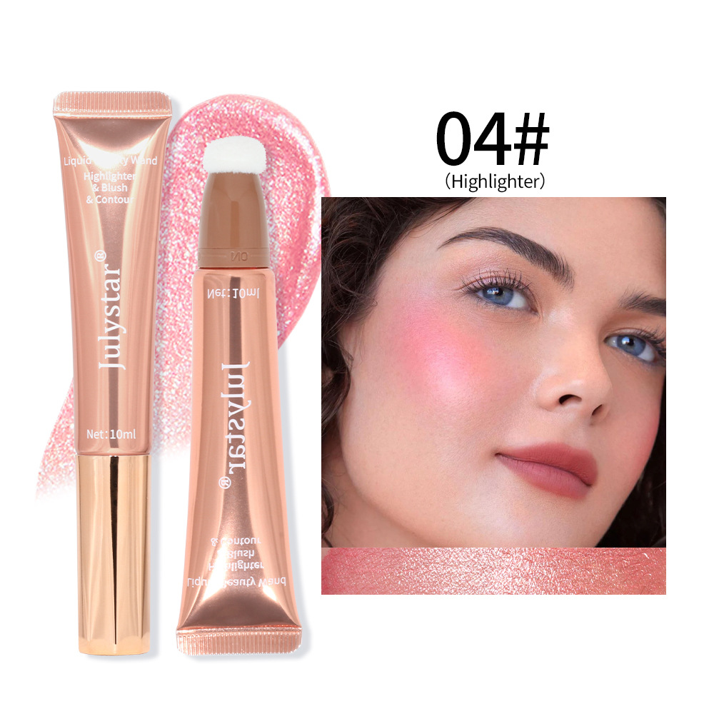 Cross-border liquid blush Highlighter contouring pen Pearlescent fine Shimmering matte beauty stick Natural brightening cushion Blush stick undefined