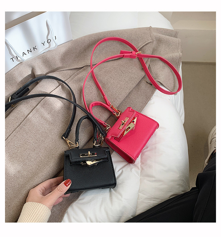 Mini Kelly Lipstick New Palm Pattern Platinum Bag Foreign Style Single Shoulder Bag display picture 8