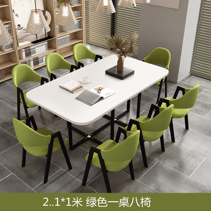 Mesa y silla de reunión moderna simple sala de estar mesa rectangular sala de lectura biblioteca mesa larga