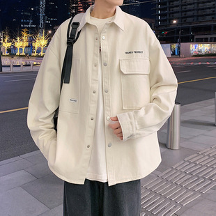 Long-sleeved shirt men's spring and autumn new coat autumn Japanese shirt teenagers students trendy brand jacket upper clothes
