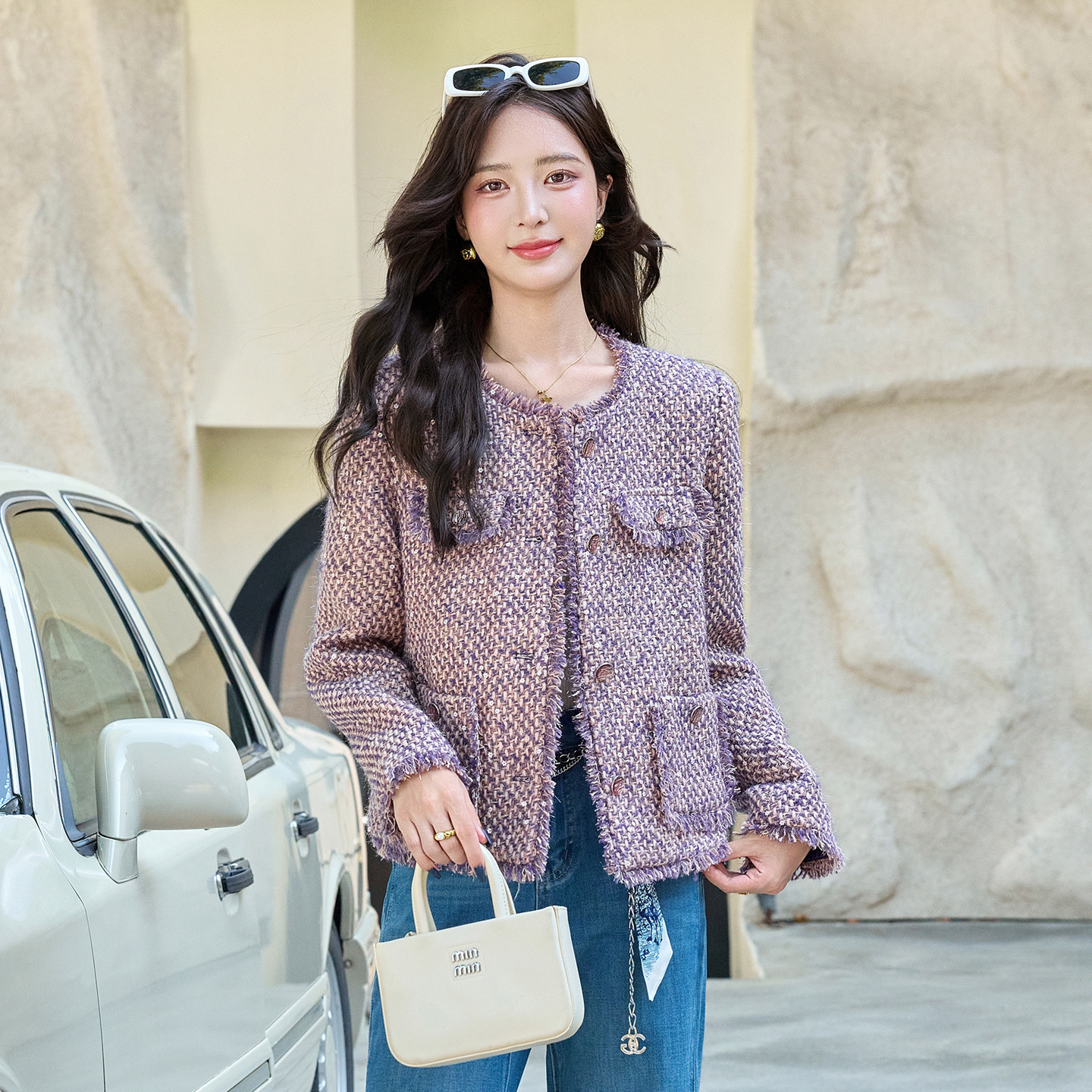 Tweed Style Heavy Wool Tweed Short Jacket for Women 2025 Autumn and Winter New Style Tassel Style High-End Top