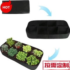クロスボーダー特大厚手フェルト多格植物袋長方形植木鉢多口黒色栽培袋フェルトバッグ
