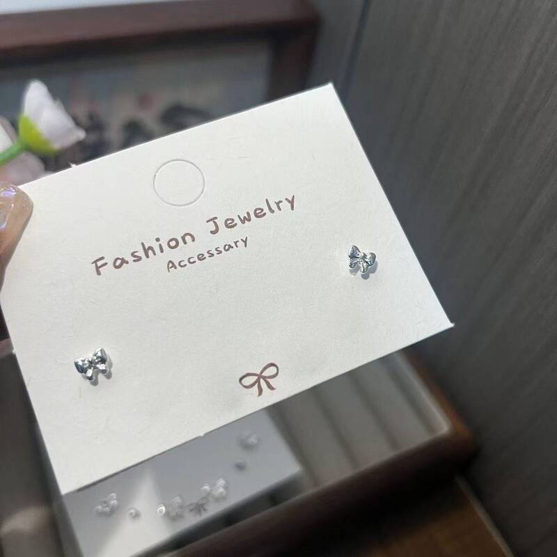 925银针少女蝴蝶结温柔耳钉简约甜美蝴蝶结珍珠耳环小巧百搭耳饰|undefined