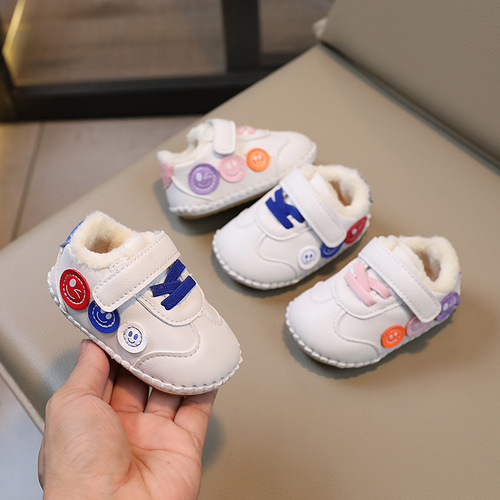 Winter 0-6-12 months baby walking shoes soft soles one-year-old infants cartoon padded cotton shoes