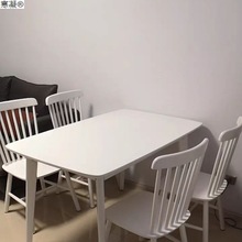 北欧风纯实木简约白色餐桌椅小户型餐桌椅纯白色实木桌椅