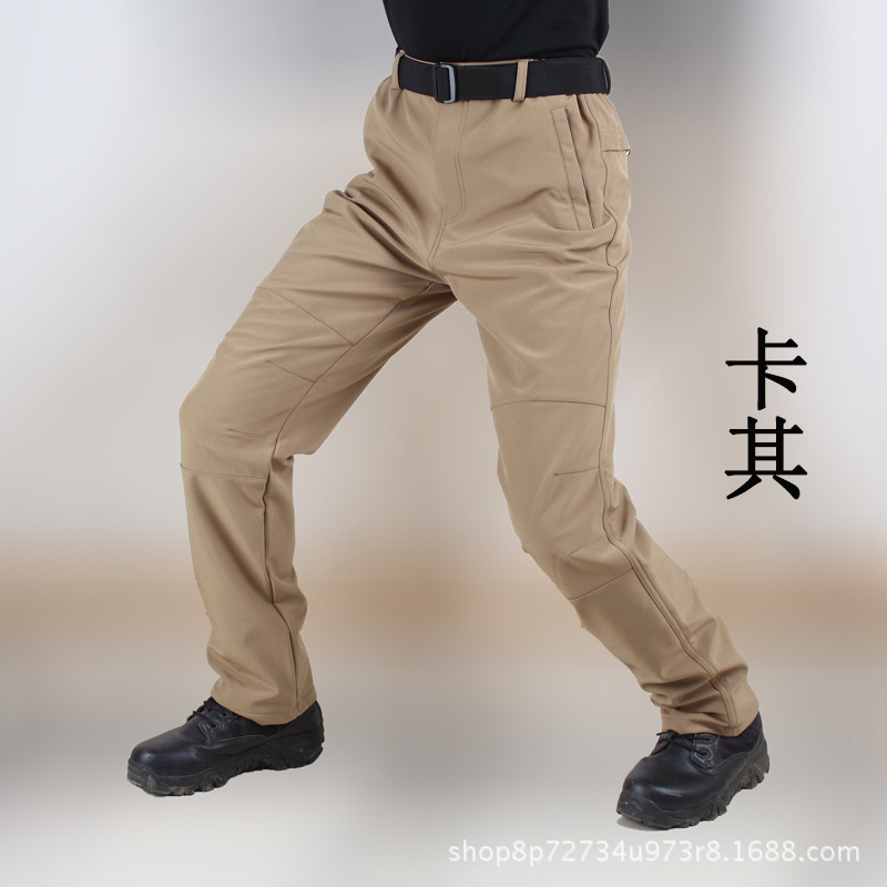 Pantalones tácticos de piel de tiburón, pantalones de trabajo para hombres, pantalones delgados, pantalones militares, pantalones calientes, gruesos y resistentes al desgaste.