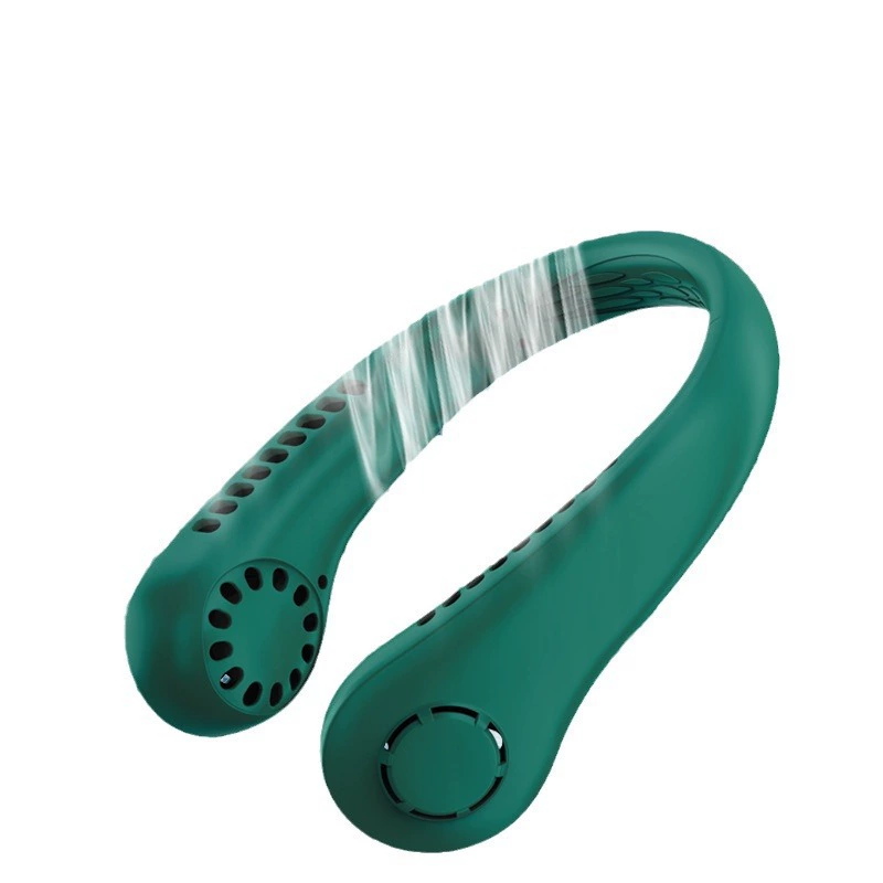 Leafless Hanging neck Fan Solid Mini Movement Student Sports Lazy USB Electric Fan Haha