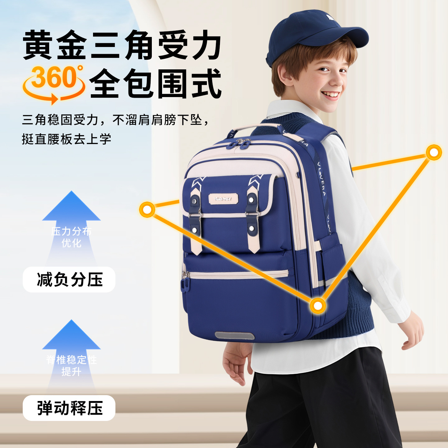 Mochila escolar infantil para niños estudiantes de primaria de grado uno, dos, tres a sexto, mochila ligera de gran capacidad para niñas nueva