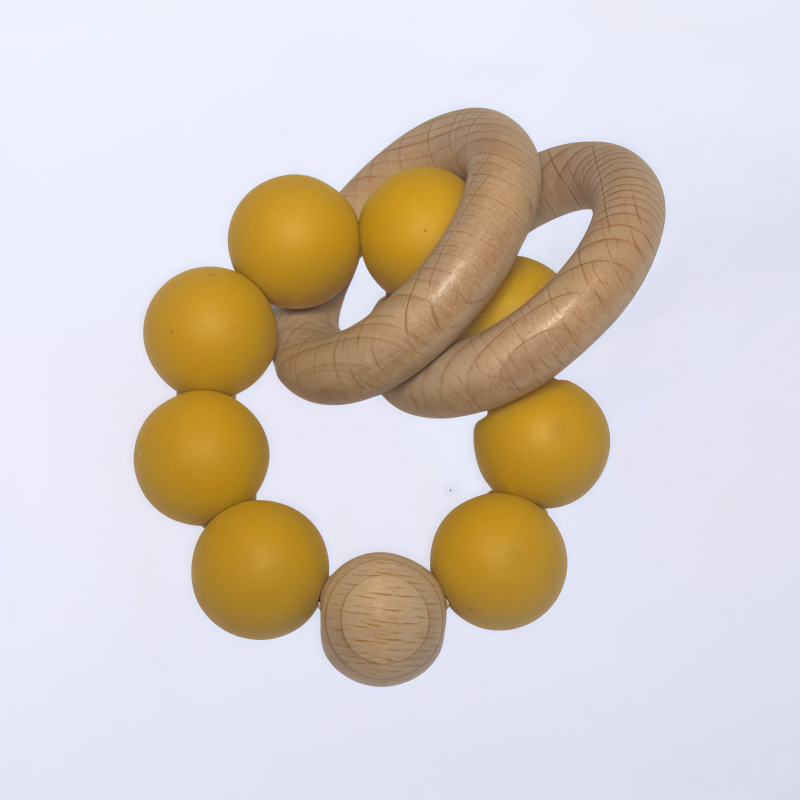 Nuevo bebé pulsera de madera de haya silicona bebé muñeca de dientes de relleno juguetes de comercio exterior Amazon AliExpress juguetes