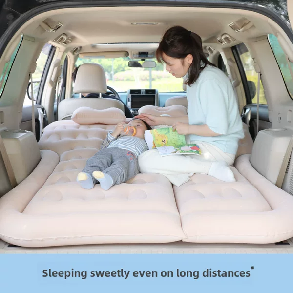 Car Inflatable Bed Car Mattress Rear Sleeping Mat SUV Trunk Sleeping Mat Flocking PVC Travel Bed