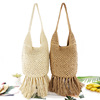 Brand straw beach one-shoulder bag