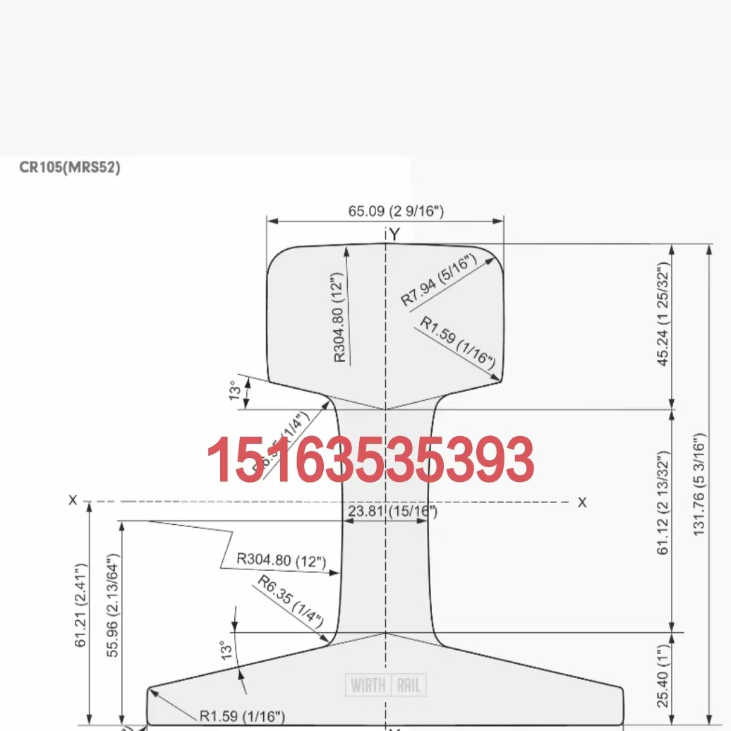 美标CR105钢轨 CR135钢轨 CR100道轨 CR73轨道 发货快 价格便宜