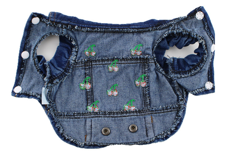 Cute Denim Cherry Pet Clothing display picture 4