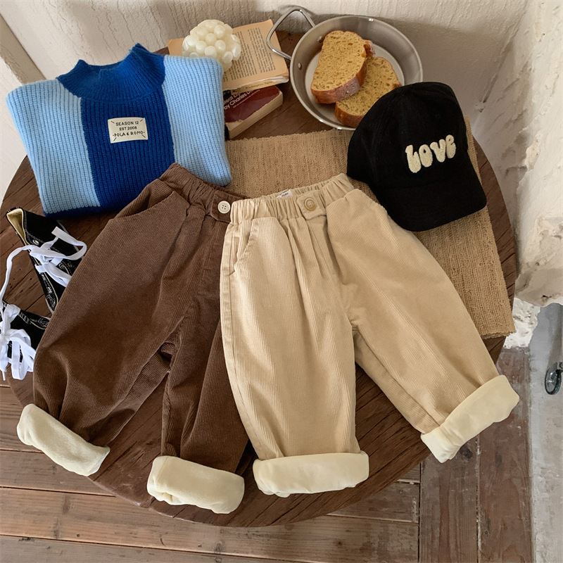 Classic Style Solid Color Cotton Boys Pants display picture 2