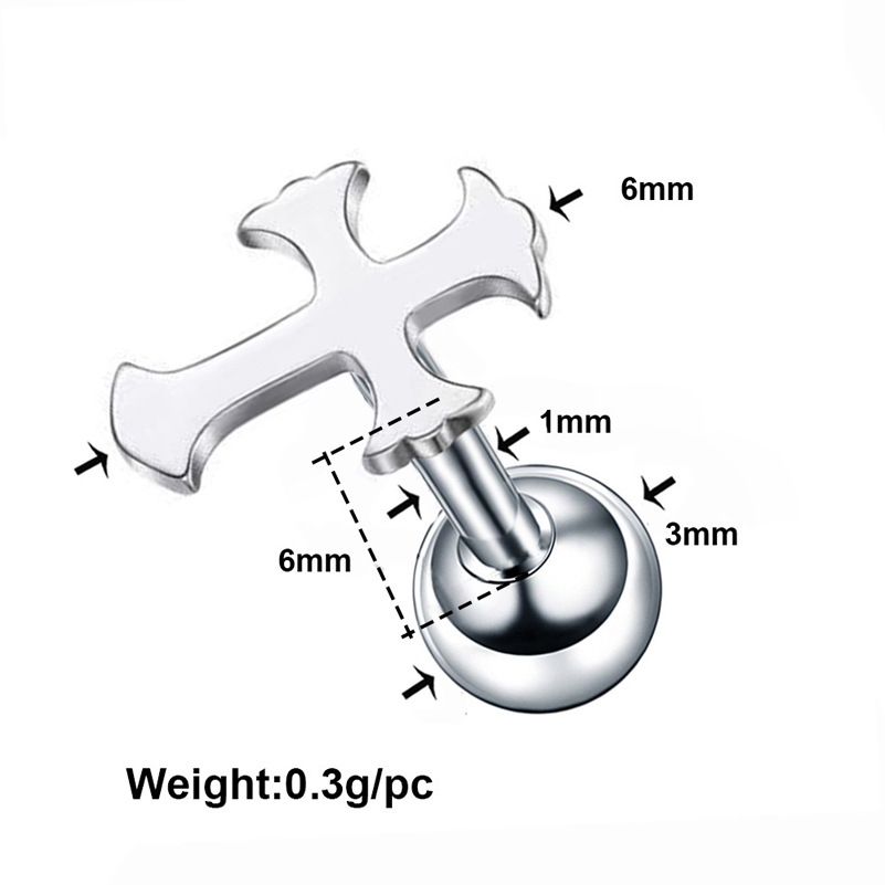 Fashion Rabbit Star Stainless Steel Plating Ear Studs 1 Piece