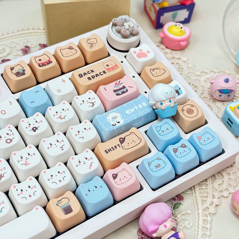 Sea Salt Cat Keycap Cat-Shaped Mao Highly Cute Mac Sublimation Hi75 Hi8 S99 F99 104 F87