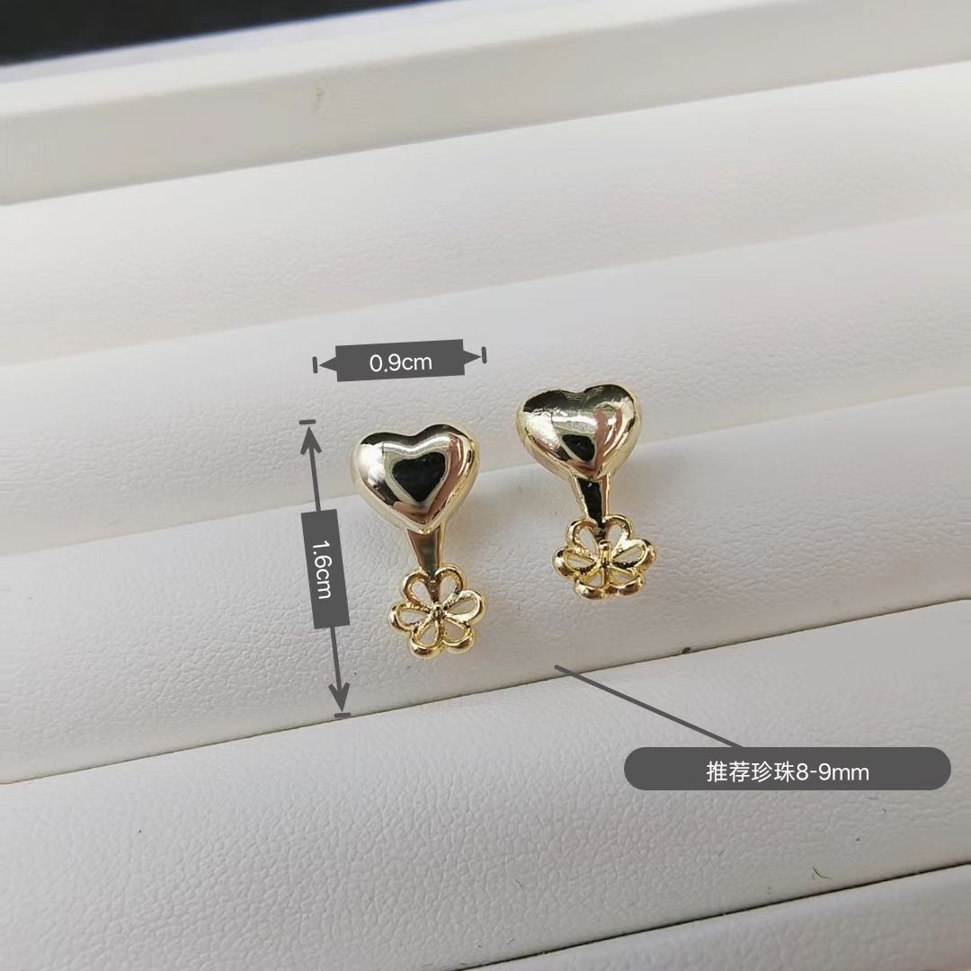 Perla de alta sensibilidad 925 agujas de plata 18k chapadas en oro pendientes huecos accesorios de material femenino fábrica al por mayor