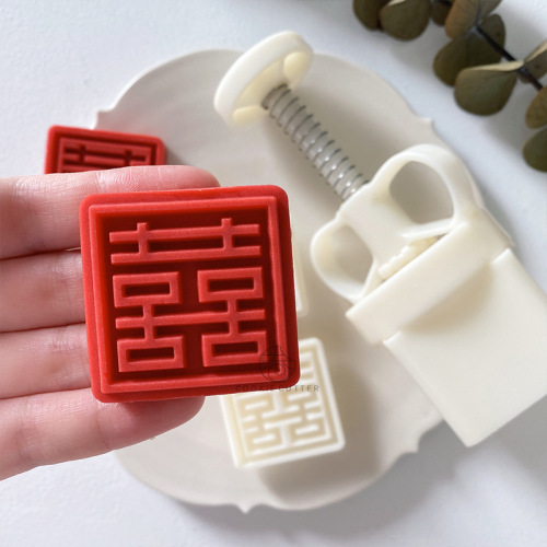 Chinese festive festival wedding cake Mid-Autumn blessing cake mung bean pastry snow skin mooncake mold hand pressed mold 50g wholesale