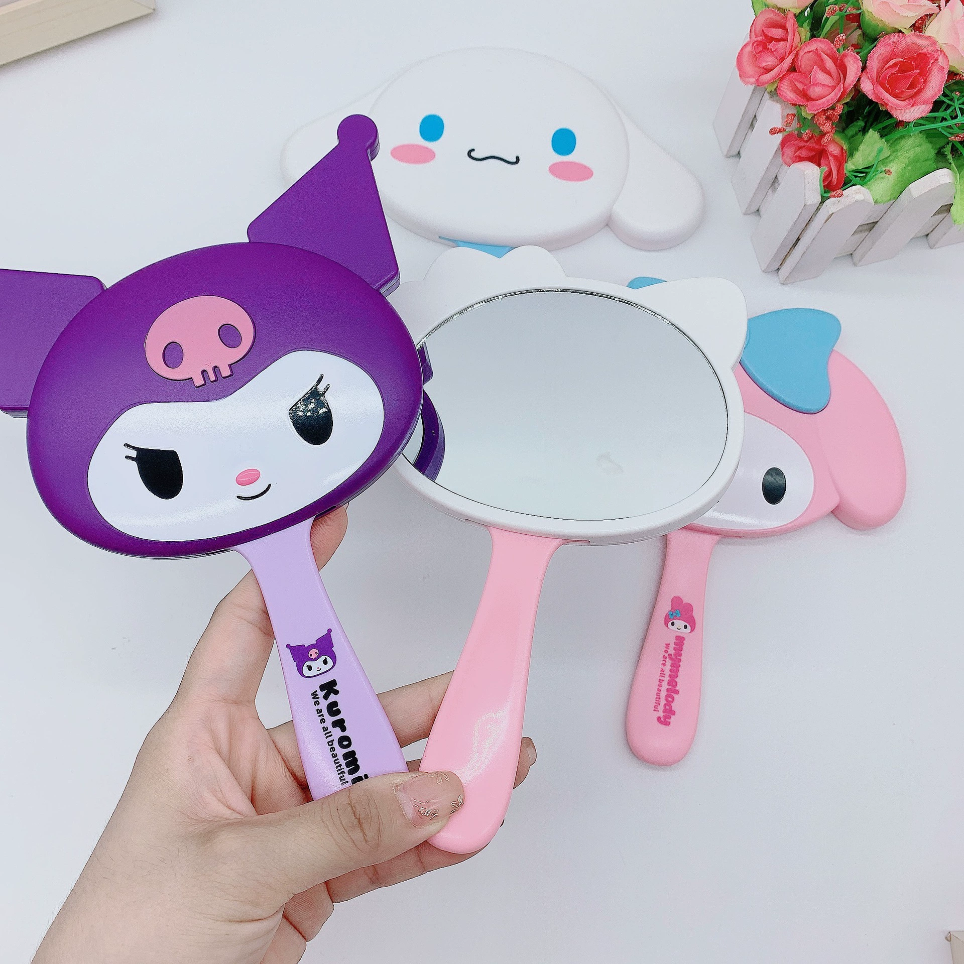 Новая мультфильм мультиприческа Curomi KT интегрированное зеркало расческа портативное зеркало для студенток общежития