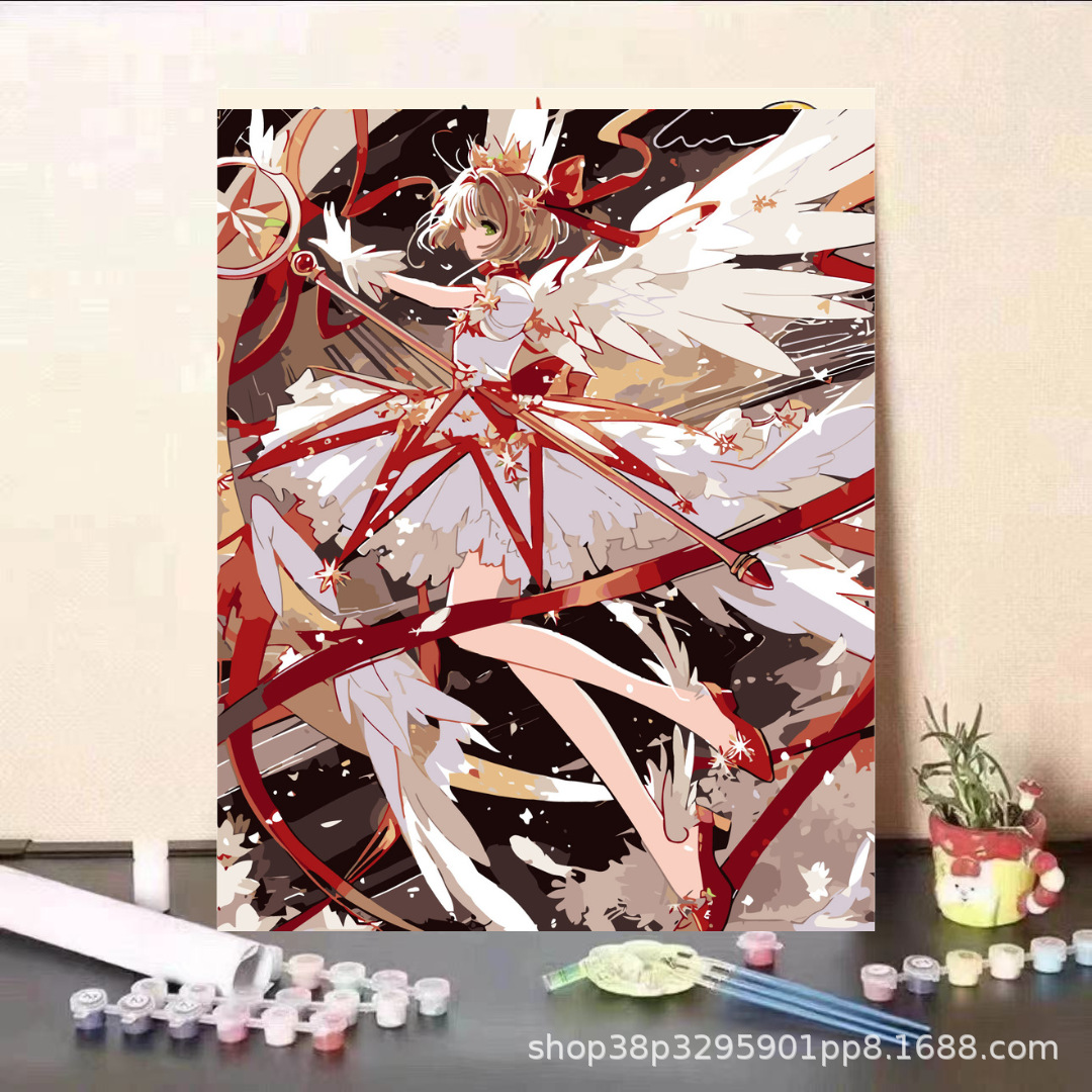 Guardia dulce serie de animación de pintura al óleo digital DIY moderna minimalista para niños fábricas de pintura al óleo de relleno al por mayor