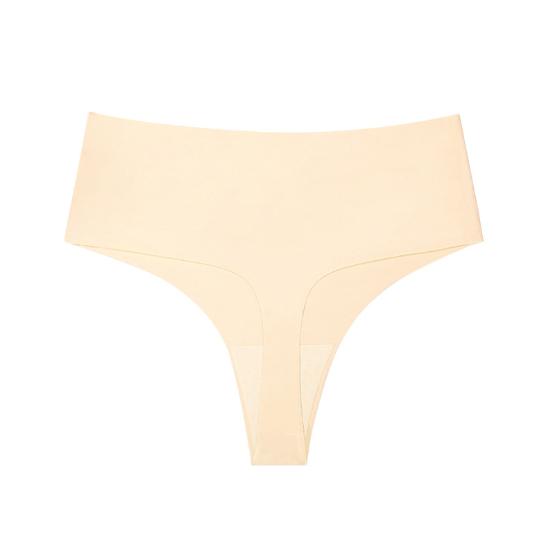 Europa y América sexy transpirable thongs de algodón entrepierna una pieza de cintura alta deportivo sin marcas de tamaño grande T pantalones íntimas mujeres