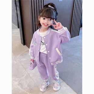 Baby's Spring Clothes suit Children's Star Dailou Spring Children's Fashionable Girls Sports Baseball Clothes Spring and Autumn Western-style Clothes
