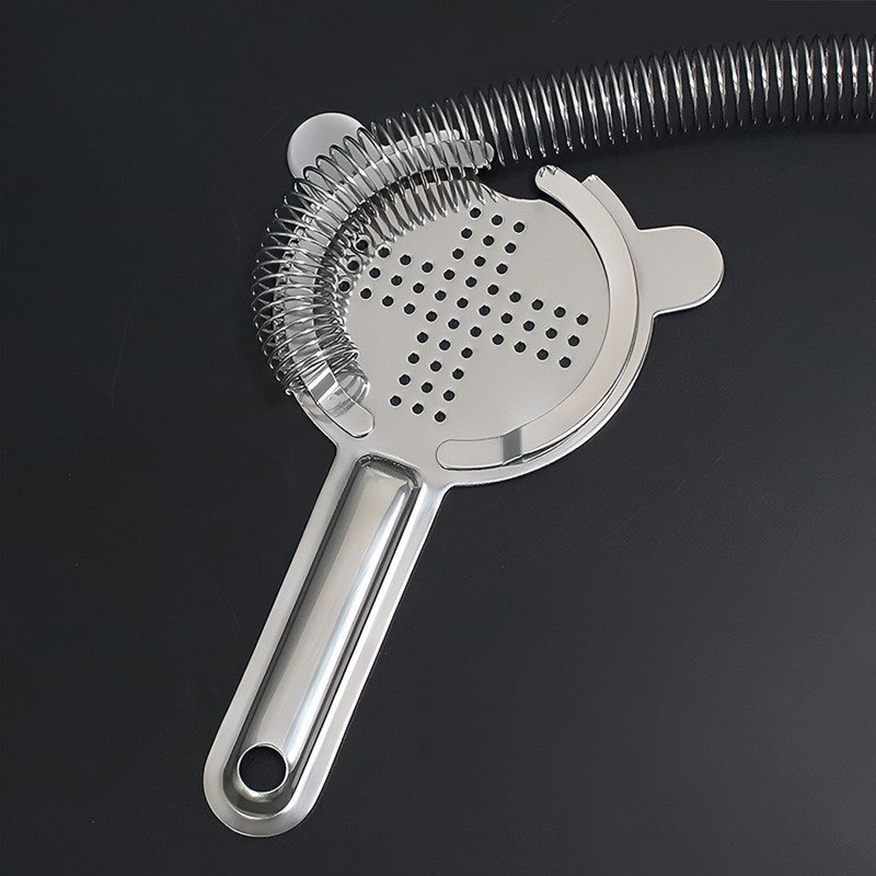 Filtro de hielo de acero inoxidable para barman transfronterizo, separador de hielo para cóctel, filtro de resorte, filtro de hielo cruzado