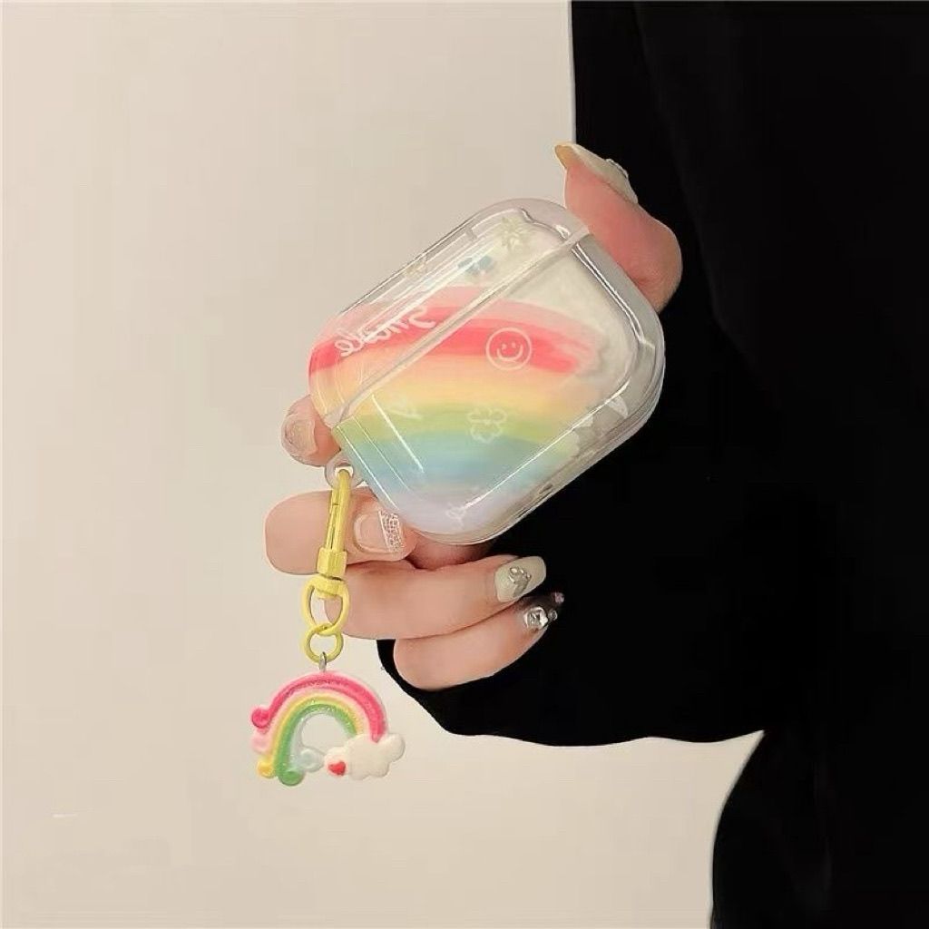 Arco iris sonriente para airpods4 generación airpodspro2 Apple auriculares cubierta 3 generación 2 generación 5 generación