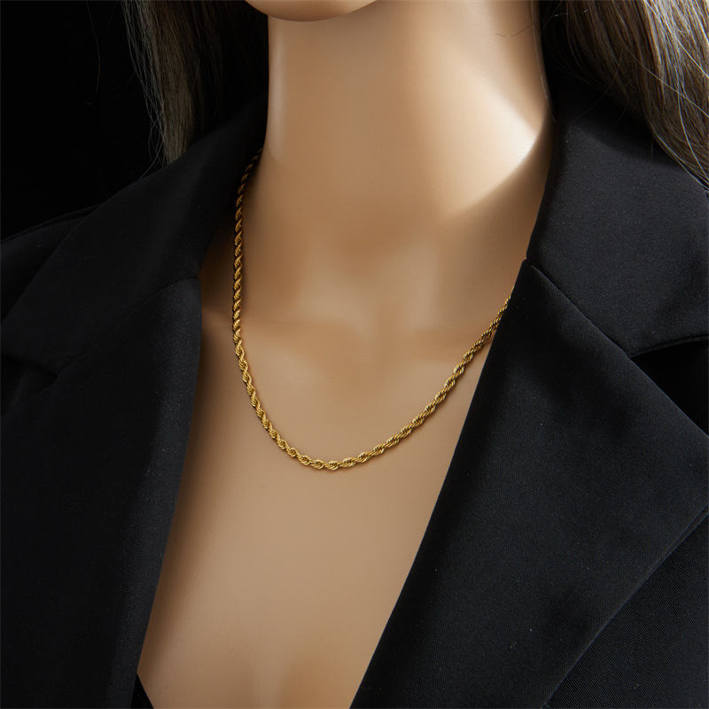 Fashion Solid Color Titanium Steel Chain Necklace 1 Piece display picture 2