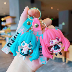アニメの初音ミク公仔のキーホルダーの精巧な人形の男女のカバンのストラップの自動車のアクセサリーの贈り物の卸売り