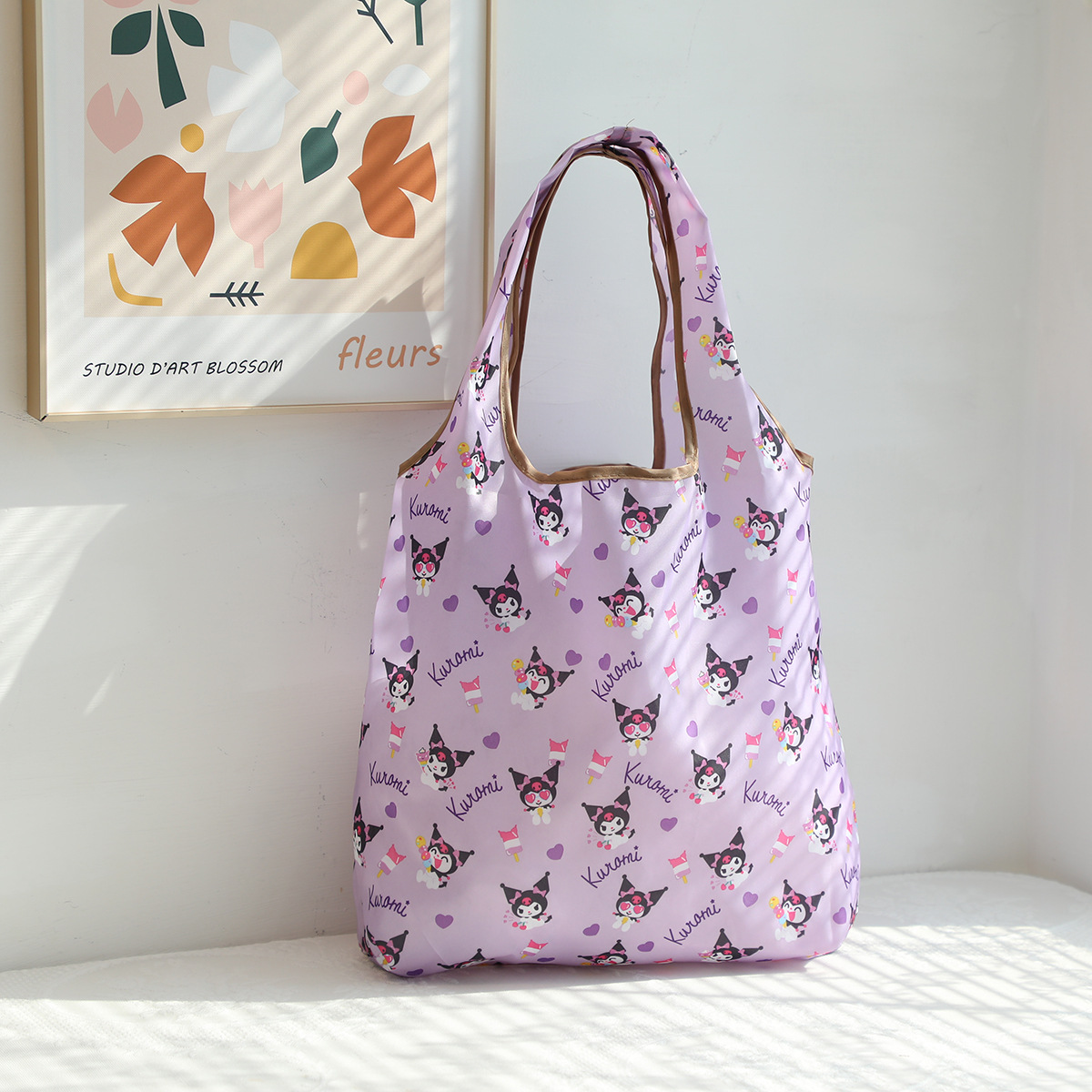 Dibujos animados lindo coolomi gran capacidad bolsa de protección del medio ambiente portátil plegable supermercado bolsa de compras bolsa de tela ligera bolsa de hombro