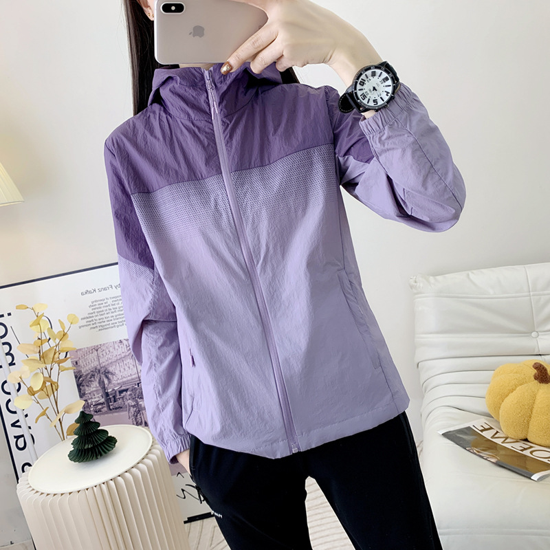 Verano nueva ropa de protección solar con capuzas de mujer ropa de piel anti-UV de alta calidad LOGO delgado transpirable