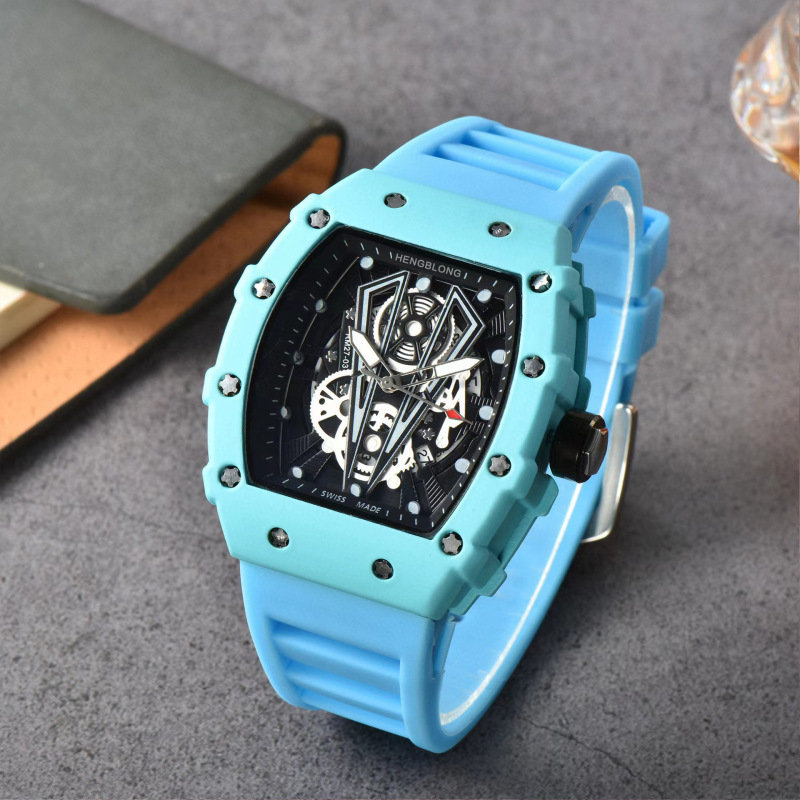 Factory in stock wholesale Richard personality hollow imitation mechanical watch men's barrel hand-felt oil men's and women's watches