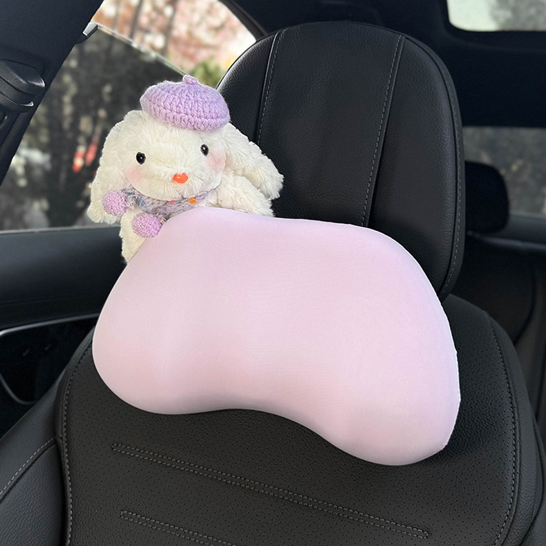 Car Headrest Neck Pillow Memory Foam Car Headrest Cute Rabbit Car Seat Pillow Cushion Car Lumbar Support