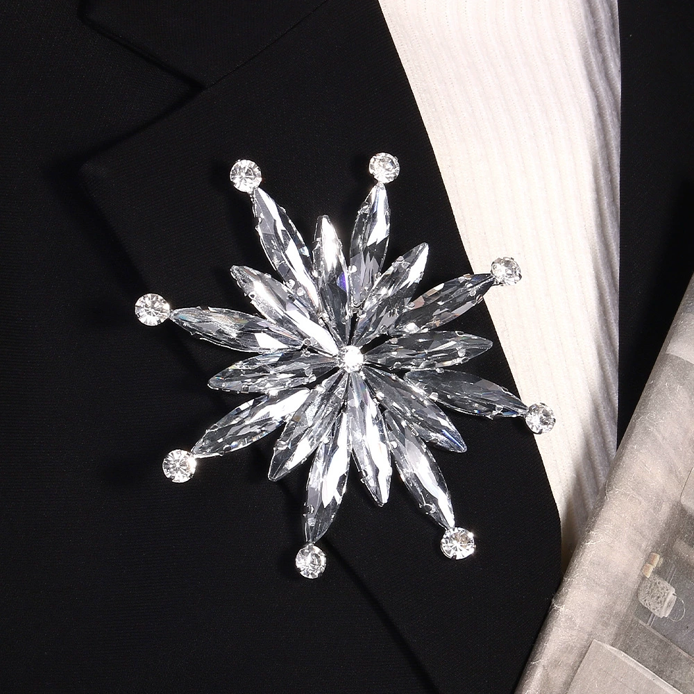 Высококачественные роскошные нишевые снежинки броши женские булавки
